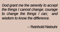 Serenity Prayer quote by Reinhold Niebuhr